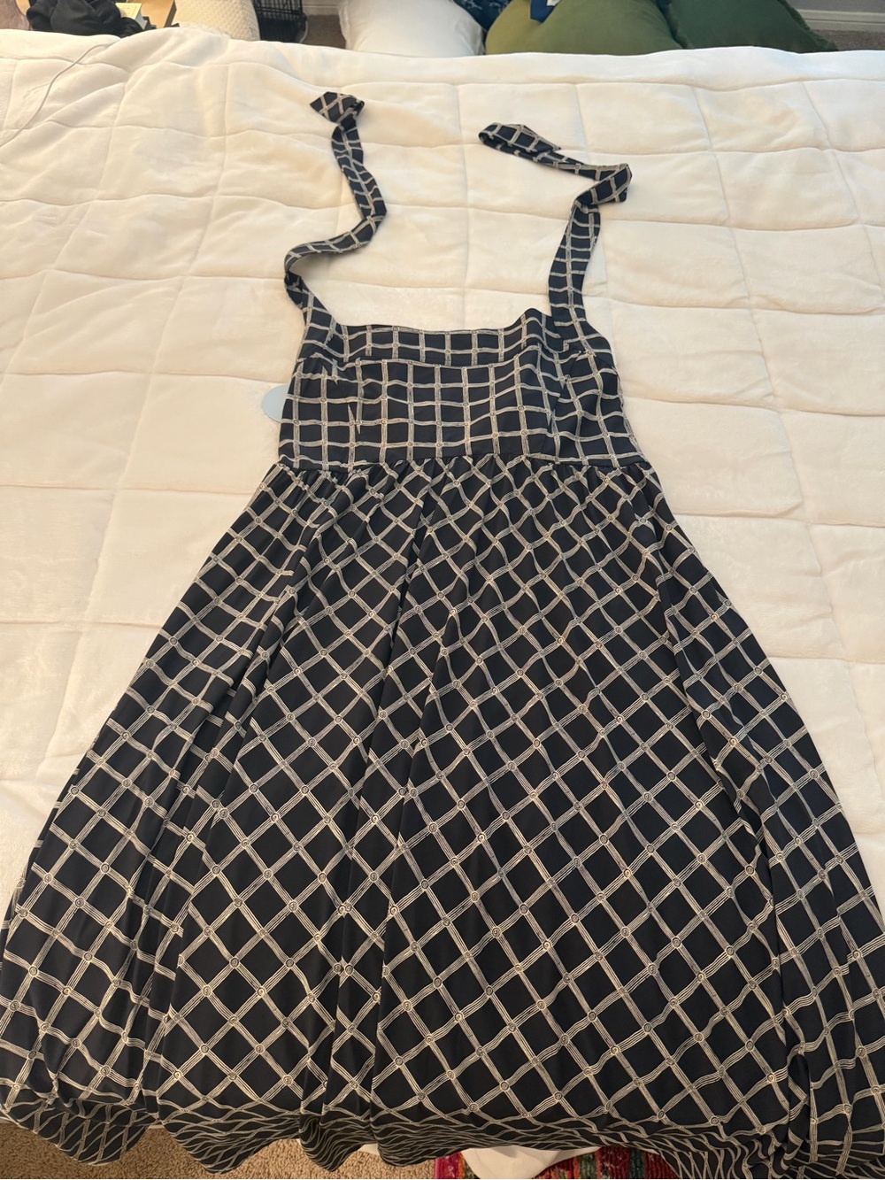 Hill House Home The Fleur Midi Dress - Grecian Check Jersey Size Large
